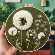 1PC 20*20cm/7.9*7.9in,The Beautiful Dandelion Embroidery Kit, DIY Handmade Embroidery Set For Adult Beginners, Home Gift, Women's Sewing Gift, Including User Manual, Printed Pattern Fabric, Embroidery Frame, Needle And Thread. - The Beautiful Dandelion - View 14