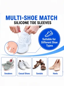QKC 5 Pairs Soft Silicone Toe Caps, Flexible Trimmable Washable Reusable Design, Suitable For Men And Women - White - View 4