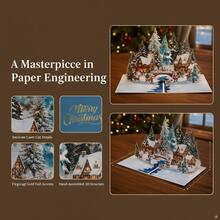 2026 Unique 3D Pop-Up Christmas Card, Winter Snow Scene House Pattern, Christmas Holiday Desktop Decoration Gift, For Friends, Family, Teachers. - Multicolor - View 3