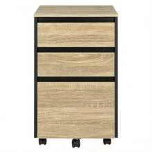 Chic Bedside Cabinet,Mobile Storage Cabinet,Filing Cabinet,Cylindrical Cabinet (Only With Bedside Cabinet) - Natural Color - View 1
