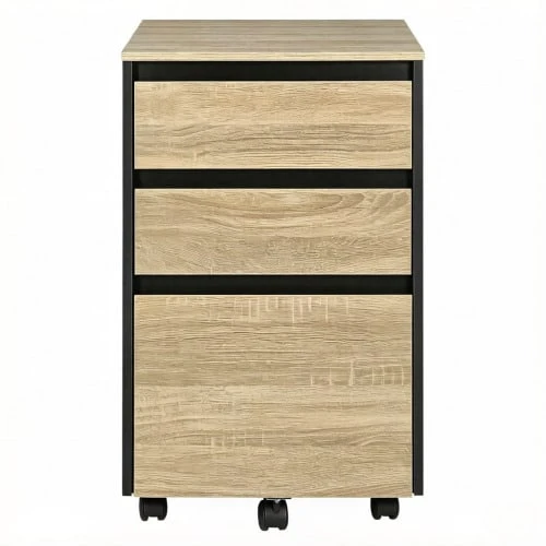 Chic Bedside Cabinet,Mobile Storage Cabinet,Filing Cabinet,Cylindrical Cabinet (Only With Bedside Cabinet) - Natural Color - View 1