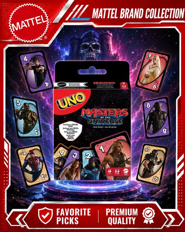 Mattel Games UNO Edition Card Game - He-Man Teela,Evil-Lyn & Skeletor More MOTU Characters - Fun Party Card Game, Fast-Paced Party Game, Competitive Fun For Adults And Teens, Gift Idea For Gamers, Great For Fans And Players