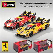 Burago - Ferrari 499P 24H LMS Hypercar 2024#83/#51 1:64，AF Corse Le Mans 複刻合金模型車，Ferrari 授權，建議年齡 14+ - 彩色 - 查看 1