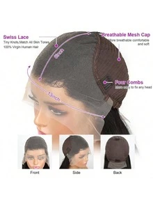 Dollface 18–38 Zoll lange "Body Wave"-Echthaarperücke mit Lace-Front, Modell 613; 13x6 Echthaar-Lace-Frontperücke; HD-Lace-Perücke mit vorgezupftem Haar; 200 % Dichte, lange blonde Damenperücke - S99J - Übersicht 12