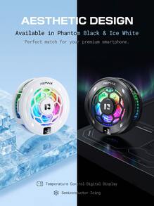 REMAX Semiconductor Ice Cooling . 3-Speed Adjustable . Digital Temperature Display . Magnetic/Back Clip Dual Mode - RT-F13 Phone Cooler, Aluminum Alloy + Ceramic Material, Type-C Powered - Multicolor - View 5