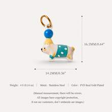 1pc Cute Mixed Pendant, Exquisite Cartoon Style, 18kpvd Gold Plated 316 Stainless Steel Material, Waterproof And Fade-Resistant, Suitable For DIY Creative Necklace, Bracelet, Earrings, Bag Chain, Keychain, Waterproof And Sweat-Resistant, Suitable For Daily Casual Wear - Multicolor - View 12
