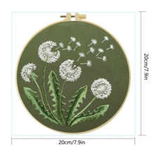1PC 20*20cm/7.9*7.9in,The Beautiful Dandelion Embroidery Kit, DIY Handmade Embroidery Set For Adult Beginners, Home Gift, Women's Sewing Gift, Including User Manual, Printed Pattern Fabric, Embroidery Frame, Needle And Thread. - The Beautiful Dandelion - View 3