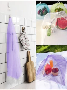 1pc Purple Foldable Insect/Mosquito Food Cover - Detachable Washable Mesh Vegetable Table Tent, Suitable For Camping/Restaurant, Outdoor Portable, Kitchen Gadget, Outdoor Gift For Friends - Multi-color 1 - View 8