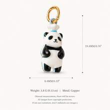 1pc New Cute Animal Pendant, Exquisite Cartoon Style, 14k Gold Plated Copper Material, Suitable For DIY Creative Necklace, Bracelet, Earrings, Bag Chain, Keychain, Waterproof And Sweat-Resistant, Suitable For Daily Casual Wear - Multicolor - View 12