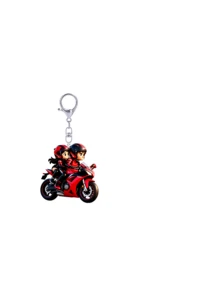 [2D Flat]2D Flat Mini Motorcycle Rider With Passenger Keychain Pendant - Cute Couple Motorcycle Keychain, Suitable For Car Keys, Backpacks, Phone Accessories - Acrylic Motorcycle Gift (Souvenir For Enthusiasts) Couple Style, Travel Accessory, Beach Party Decoration, Daily Fashion Accessory, Perfect Gift For Halloween, Mother's Day, Christmas, Back To School Season, Wedding, Graduation Season - A - View 14