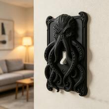 1pc 3D Printed Plastic Gothic Style Switch Panel, Halloween Octopus Medusa Creative Wall Decor Personalized Outlet Cover - Multicolor - View 8