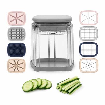 Manual French Fry Maker And Onion Slicer, 3-In-1 Vegetable Chopper Dicer With Stainless Steel Cutting Blades