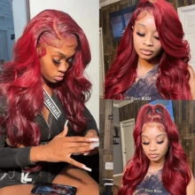 Dollface 18–38 Zoll lange "Body Wave"-Echthaarperücke mit Lace-Front, Modell 613; 13x6 Echthaar-Lace-Frontperücke; HD-Lace-Perücke mit vorgezupftem Haar; 200 % Dichte, lange blonde Damenperücke - S99J - Übersicht 6