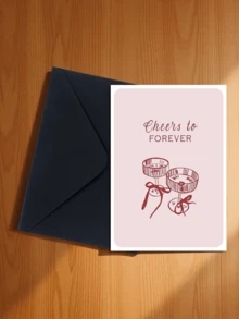 1pc Elegant Wedding Engagement Card, Suitable For Newlyweds Or Engaged Couples, Romantic "Forever Blessings" Card With Envelope, Perfect For Wedding, Anniversary, Gift For Her Or Him, Multipurpose For Wedding, Engagement, Birthday And Romantic Occasions - A - View 15
