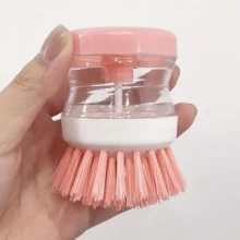 1pc Multi-Functional Automatic Liquid Dispenser Pot Brush, Household & Commercial Kitchen Cleaning Brush - Multicolor - View 14