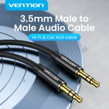 VENTION 3.5mm 音訊線 TRS 音訊線 3.5mm 對 3.5mm 立體聲插頭對插頭耳機線 公對公 AUX 線，適用於耳機、汽車音響、聲霸、電腦、筆記本電腦等 - 黑色 - 查看 1