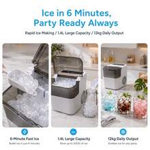 Portable Mini Automatic Ice Maker, Suitable For Home And Outdoor Use, A Great Gift For Friends And Family, Practical And Fast. - White - View 7