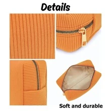 Personalized Embroidered Corduroy Toiletry Bag, Makeup Storage Pouch, Customized Name Storage Bag, Unique Gift For Girls, Bridesmaids, Baby Baptism, Birthday, Holiday - Multicolor - View 7