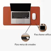 Desk Pad Grande Caramelo Feltro Costurado Básico - Caramelo - Visão 2
