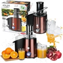 High-Speed Juicer ADLER AD 4129 2000W, Electric Fruit And Vegetable Juice Extractor With 75mm Wide Mouth For Whole Fruits And Vegetables, 2 Speed Control, Stainless Steel Sieve, 1L Juice Container, 2L Pulp Tank And Suction Feet - EU E Type Plug(220-240V) - View 1