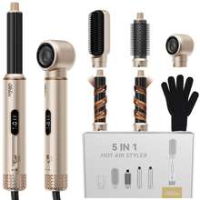UKLISS 5-In-1 Hot Air Brush & Hair Dryer With LCD Temperature Display And 5 Accessories: Auto Curler, Smoothing Brush And Round Volumizing Brush. Suitable For Wet/Dry Hair, All Hair Types. Perfect For Home, Salon, Travel And Gifts - Multicolor - View 15