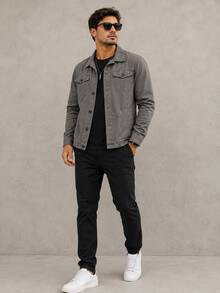 Men's Iron Button Twill Jacket - Gris - Ver 2