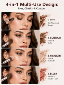 beauty glazed Multi-Color Eyeshadow Palette With 5 Makeup Brushes, Matte Glitter Shimmer Multi-Function Blush Contour Highlighter, Long-Lasting Daily Date Party Makeup Gift Set, Suitable For Women And Girls - Multicolor - View 4