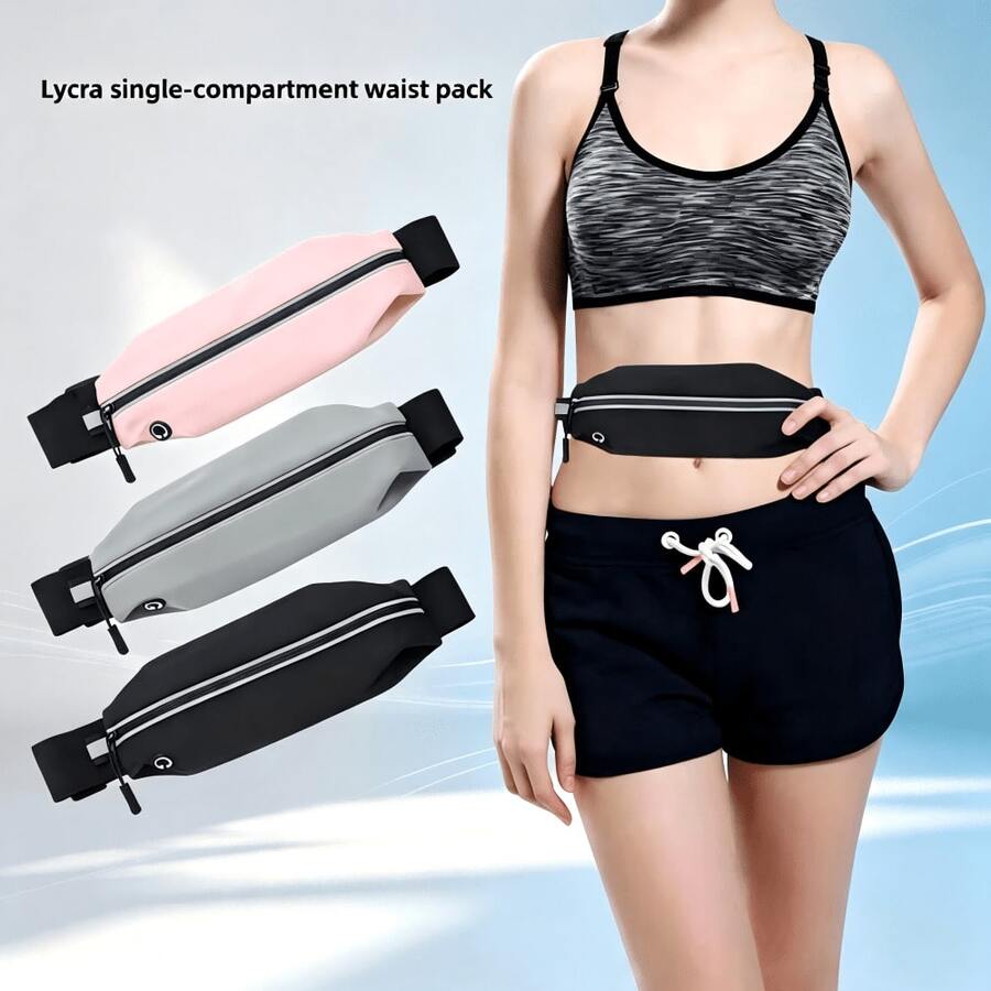 Unisex Ultra-Thin Running Waist Bag Money Pouch, Lightweight Adjustable Elastic Waistband, Reflective Strip Design, Running Essential, Best Gift - Multicolor - View 1