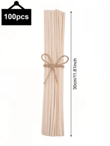 100pcs Natural Rattan Diffuser Sticks - Long Lasting Essential Oil Refill, Suitable For Spa, Fragrance, Aromatherapy (11.81 Inches X 3mm) Black & White Colors - Multicolor - View 35