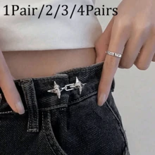 1Pair/2/3/4Pairs Fashion Star-Shaped Denim Belt, Adjustable Buckle, Fashion Denim Waist Fixer, Adjustable Waist, Star-Shaped - A - View 13