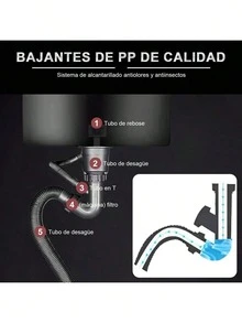 LY Fregadero de cocina Fregadero de cocina moderno Con grifo de tres funciones, grifo de agua filtrada y dispensador de jabón para satisfacer todas las necesidades del hogar. Un fregadero esencial para las cocinas contemporáneas(55 cm * 45 cm * 21 cm) - Negro - Ver 7