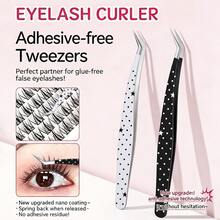 Beginner High-Precision Stainless Steel Eyelash Curler Tweezers, Perfect For Highly Attractive Scrapbooking And Craft Projects - Black - View 1