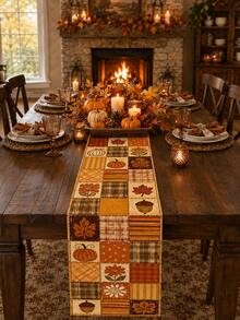1 buah Taplak Meja Thanksgiving 72 Inci, Taplak Meja Patchwork Daun Maple Musim Gugur, Dekorasi Meja Gaya Rumah Pertanian Tampilan Linen, Dekorasi Ruang Makan Musim Gugur Pedesaan untuk Dapur, Rumah, Pesta, Hiasan Tengah Meja Festival Panen - MultiWarna - View 6