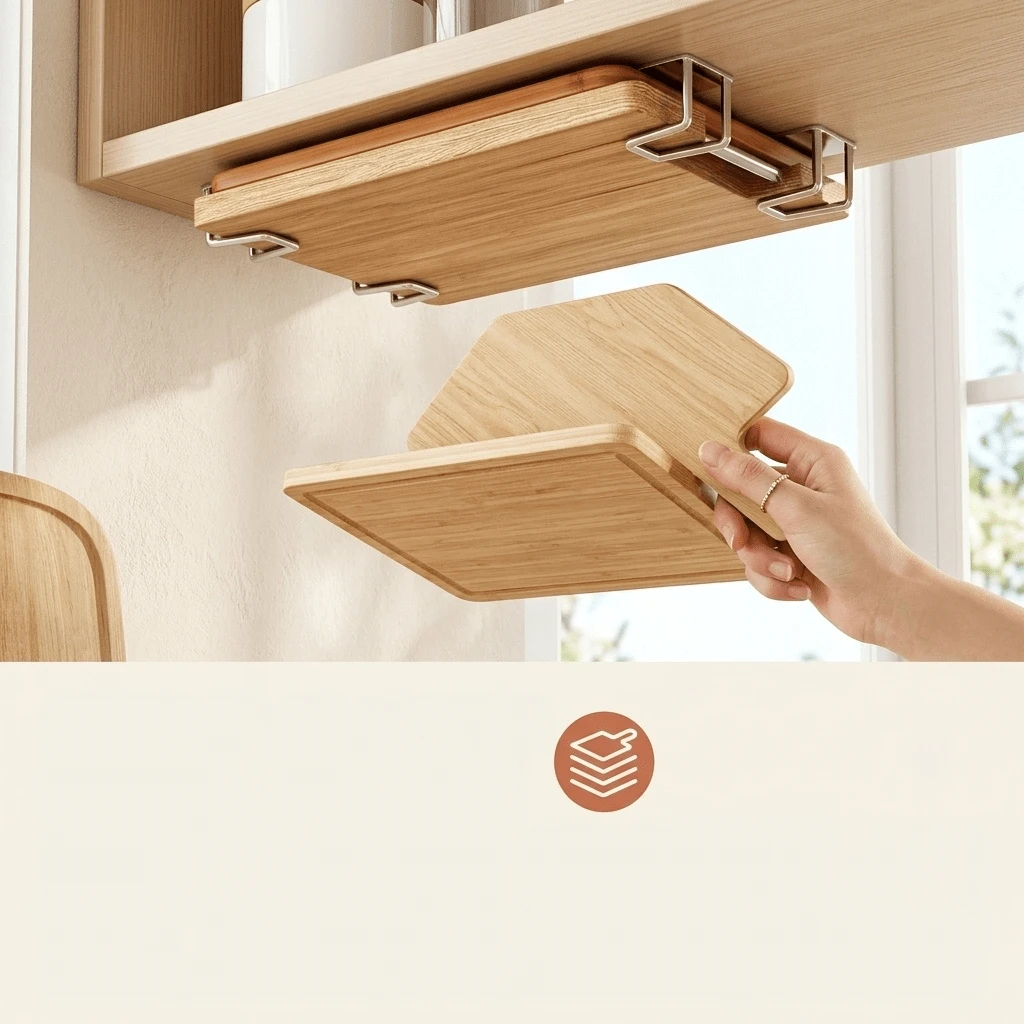 1/3/6/10pcs High Quality Under Cabinet Cutting Board Rack And Space-Saving Kitchen Storage Rack, Fashionable And Practical Iron Rack, Keep Countertop Neat And Organized, Easy Access, Essential Kitchen Utensils And Home Necessities - View 1