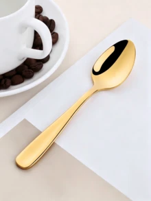 5pcs Colorful Stainless Steel Coffee Spoons, 14cm/5.51in, Colorful Small Tea Spoons, Ice Cream Spoons, Stirring Spoons, Rice Spoons, Dessert Spoons, Party Gathering Spoons, Tableware Set, Creative Gift, Dishwasher - Multicolor - View 7