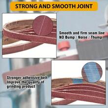 25pcs 10x330mm Alumina Red Sanding Belts, 40/60/80/100/120 Grit Mixed, Strong Adhesion, Smooth Woodworking And Surface Treatment, Paper Material, Durable And Reliable, Suitable For Precision Grinding, Metal Grinding, Rust Removal, Polishing, Tool Sharpening - 33x1cm - View 3