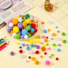 100/200/300/500/1000 Pcs Mixed Mini Small Pom Poms Bulk Kit, Family Activities & Home Decor Projects - Multicolor - View 4