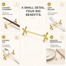 1pc/2pcs Stainless Steel + Zinc Alloy Chopstick Holder/Chopstick Rest | Suitable For Dining Table, Reusable Chopstick Placement Device, Suitable For Spoons, Forks And Other Tableware, Suitable For Kitchen, Home, Restaurant, Cafe, Office And Other Places. - Multicolor - View 8