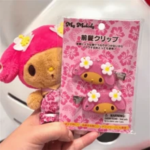 SANRIO 2pcs Cute Black Skin Version "Hello Kitty" Hair Clips, Beautiful And Adorable Cartoon Hairstyle Side Hair Clips, Creative Headwear, Suitable As Birthday Gift (Hand-Dyed, Minor Imperfections That Do Not Affect Use) - One Size - View 6