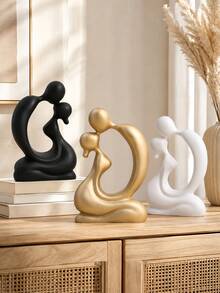 Modern Abstract Couple Sculpture Home Decor, Minimalist Figure Statue, Elegant Desktop Ornament, Suitable For Living Room, Bedroom, Bookshelf Decoration - A - View 6