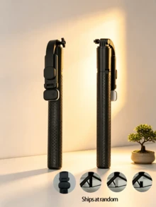1pc 67in/170cm Portable Selfie Stick With Wireless Remote & Fill Light, Extendable Tripod Stand Compatible With IPhone 15/14 Pro Max/13/12/11 Android Smartphones, Black/Pink/White Available, For Photography, Videography And Live Streaming - Multicolor - View 12