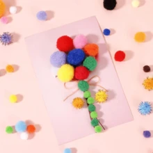100/200/300/500/1000 Pcs Mixed Mini Small Pom Poms Bulk Kit, Family Activities & Home Decor Projects - Multicolor - View 9