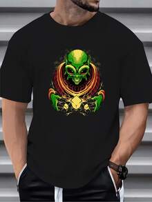 Men T-Shirts - 黑色 - 查看 3