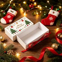 16pcs Multi-Style Cute Christmas Gift Boxes With Ribbon, Empty Paper Gift Packaging Boxes With Christmas Tree And Bell Patterns, Foldable, Suitable For Candy, Cookies, Chocolate Holiday Gift Packaging, Perfect Christmas Gift For Friends And Family - Multicolor - View 7