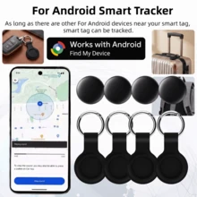 RSH 智慧藍牙防丟追蹤器 4 入組,相容 Android Find My Device App,即時網路定位尋找器,鑰匙、背包、手提包、行李箱、錢包用小型物品定位器,附保護鑰匙圈蓋 - HITag-G-4pcs - 查看 2