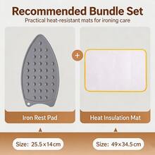 1 Set Silicone Heat-Resistant Ironing Pad, High-Temperature Anti-Scald Steam Iron Tray Mat, Portable Ironing Board Insulation Pad, Durable Non-Slip Iron Rack, Practical Home Laundry Clothing Ironing Accessory, Holiday Gift - Grey - View 6
