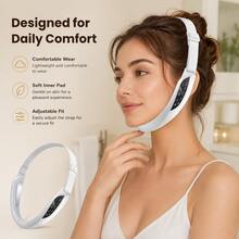 Electric V-Face Lifting Beauty Device 6 Modes 8 Levels Microcurrent Facial Firming Massager Double Chin V-Face Shaping Device 200mAh - White - View 7