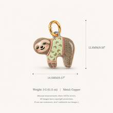 1pc New Cute Animal Pendant, Exquisite Cartoon Style, 14k Gold Plated Copper Material, Suitable For DIY Creative Necklace, Bracelet, Earrings, Bag Chain, Keychain, Waterproof And Sweat-Resistant, Suitable For Daily Casual Wear - Multicolor - View 14