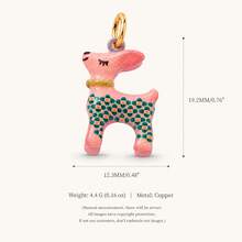 1pc Cute Animal Pendant, Exquisite Cartoon Style, 14k Gold Plated Copper Material, Suitable For DIY Creative Necklace, Bracelet, Earrings, Bag Chain, Keychain, Waterproof And Sweat-Resistant, Suitable For Daily Casual Wear - Multicolor - View 11