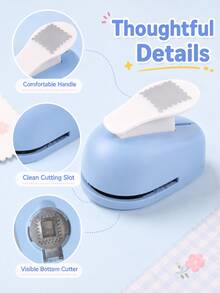 1PC Large Hand Journal Embossing Tool, Stamp Border Decorative Punch, Essential Tool For DIY Creative Gift Making, Portable Die-Cut Scrapbooking Set - Blue - View 7